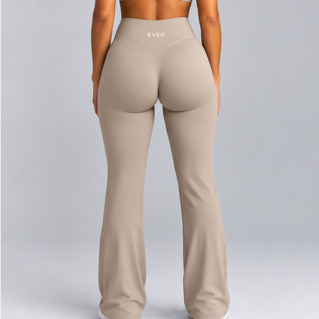 High-Waisted Flare Pants - Gray
