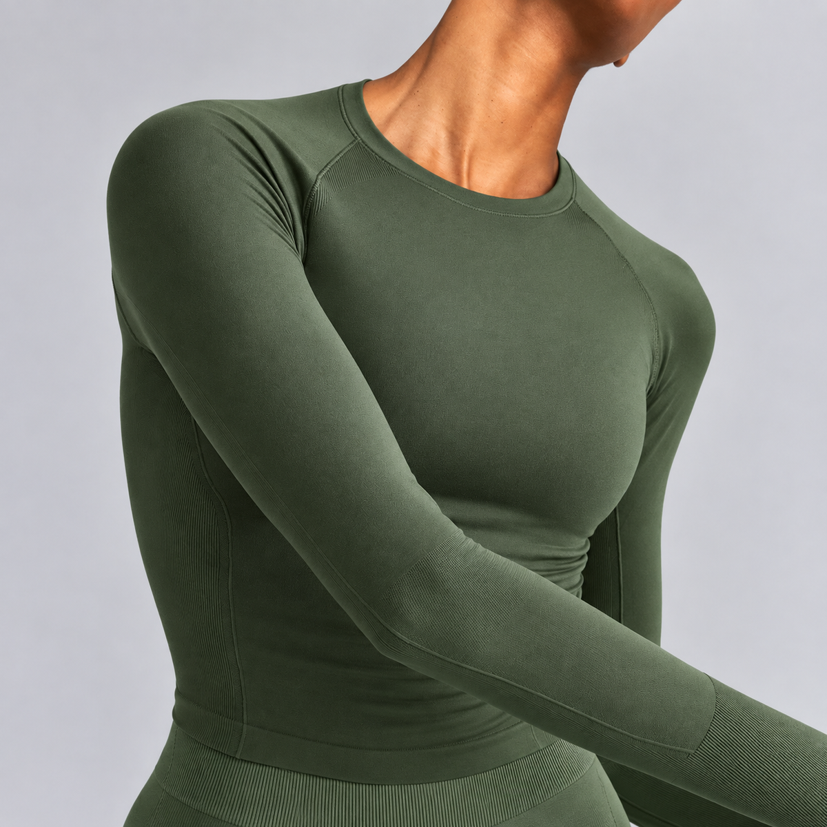 Sculpt Long Sleeve Top - Shadow Green
