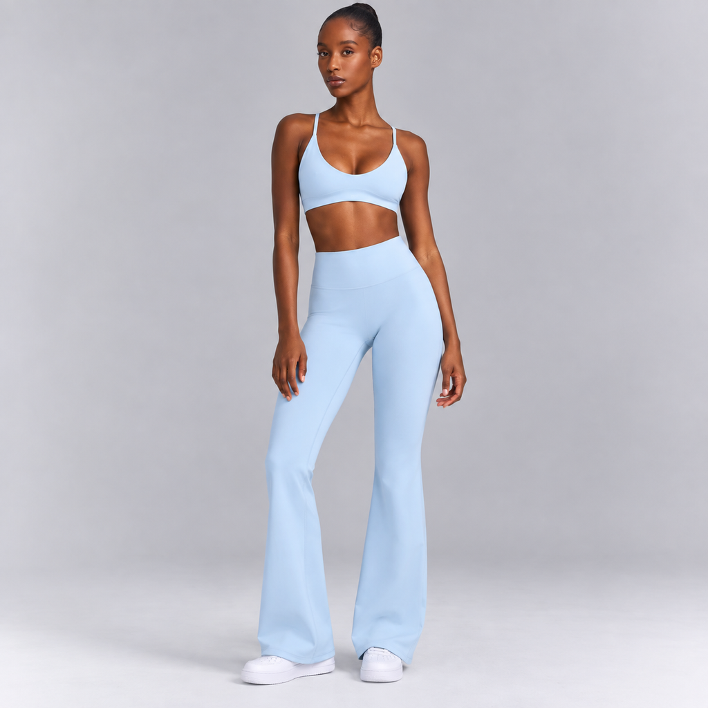 High-Waisted Flare Pants - Gray