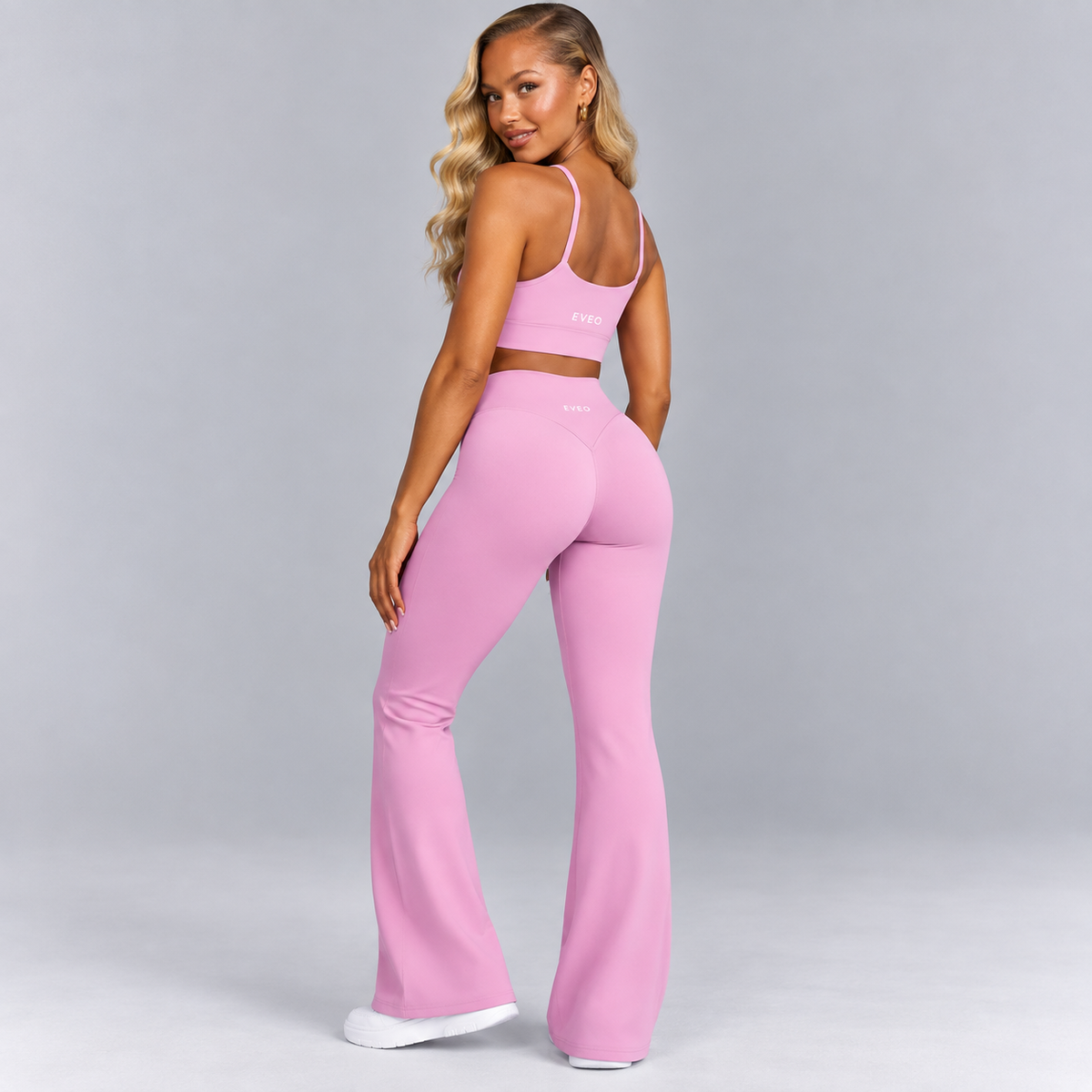 High-Waisted Flare Pants - Gray