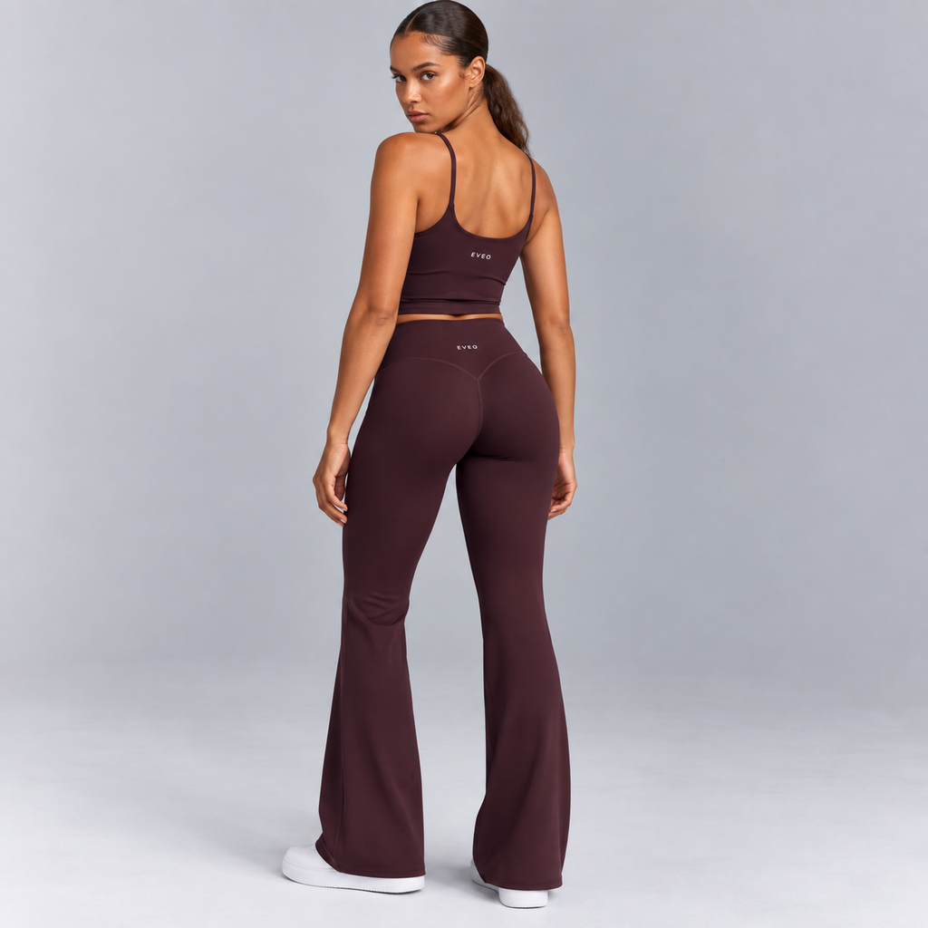 High-Waisted Flare Pants - Gray