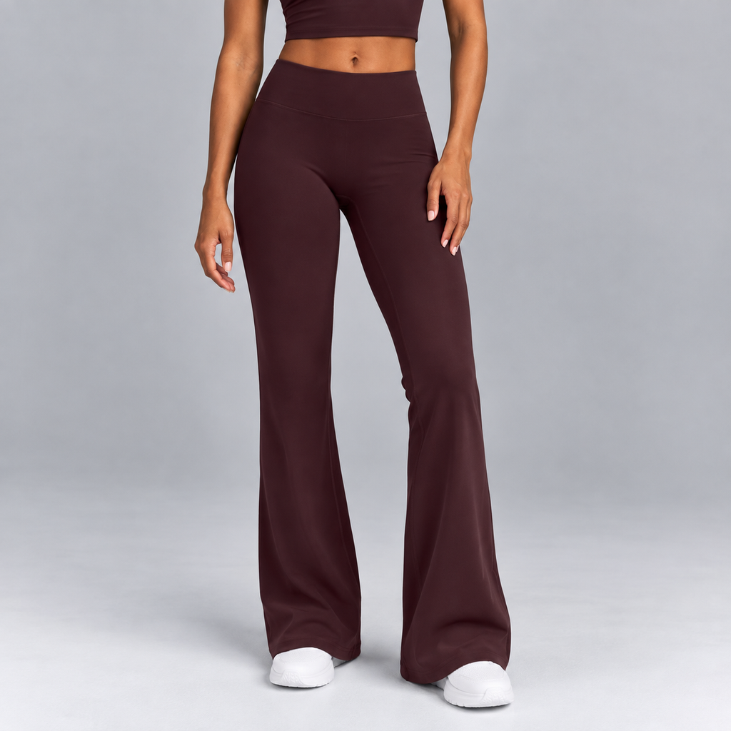 High-Waisted Flare Pants - Gray